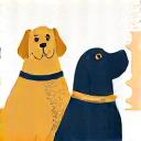 遊んでいる犬たちのアイコン